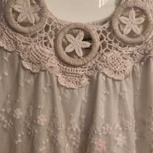 DOUBLE ZERO Size S, Heavily Laced Baby Doll Blouse - Picture 2 of 12